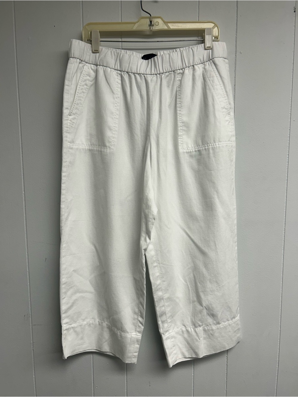 Talbots White Elastic-Waist Chinos